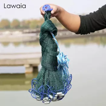 Рыболовная сеть ручной работы Lawaia, прочная зеленая многонитевая рыболовная леска, литые сети диаметром 3 м, 4,2 м, 4,8 м, посадочная сеть для рыбы