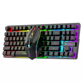 RYRA беспроводная 2,4G перезаряжаемая клавиатура и мышь набор RGB цветная подсветка 87 клавиш эргономичная игровая клавиатура мышь комбинированная
