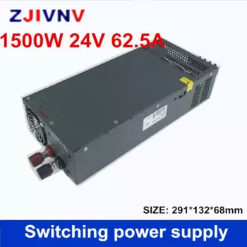 S-1500-24 импульсный источник питания 1500 Вт, 24 В, 220 А, одиночный параллельный Блок питания переменного/постоянного тока, трансформатор переменного тока на 24 В постоянного тока