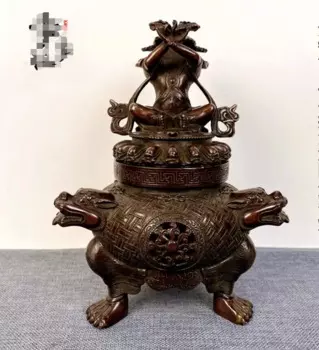 Съедобная печь для благовоний Vajra из чистой меди фиолетового цвета, 28 см, коллекция, протектор, бронзовая печь для благовоний