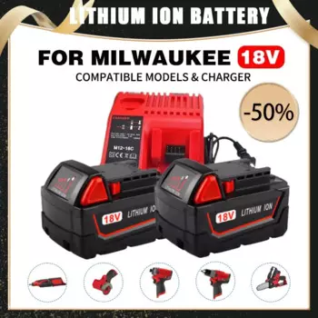 Съемный аккумулятор M18 Milwaukee 18 В 9,0 Ач M18B6 XC Li-Ion 48-11-1860 48-11-1852 или зарядное устройство 48-11-1850 48-11-1840