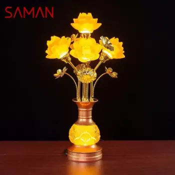 SAMAN цветная планшетолампа с цветными элементами, настольная лампа для бытовых помещений, лампа для зала Будды, стеклянная лампа для дужек, лампа для передней панели