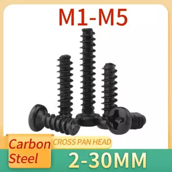 Самонарезающие винты черные из углеродистой стали M1-M5