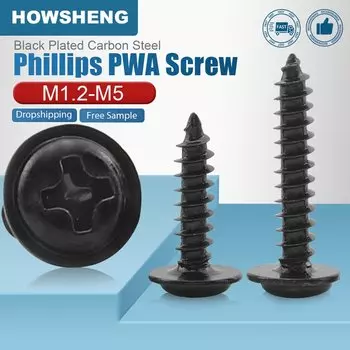 Саморезы HOWSHENG черные M1.2 M1.4 M2 M5