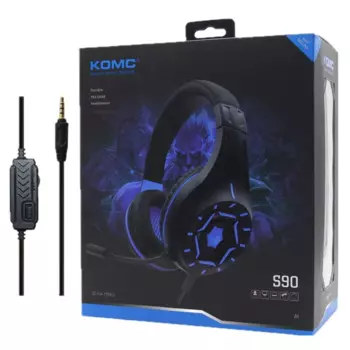 Самые Экономичные Игровые наушники Komc S90, Накладные наушники для PS4, игровая гарнитура с микрофоном для PS4/ПК