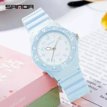 SANDA 6011 модные трендовые женские часы 2024 новые повседневные женские часы светящиеся руки водонепроницаемые наручные часы женские кварцевые часы