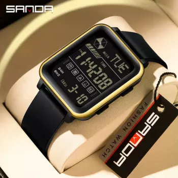 Sanda 6159 спортивные цифровые часы мужские военные армейские наручные часы светодиодный секундомер водостойкие мужские электронные часы подарок relogio