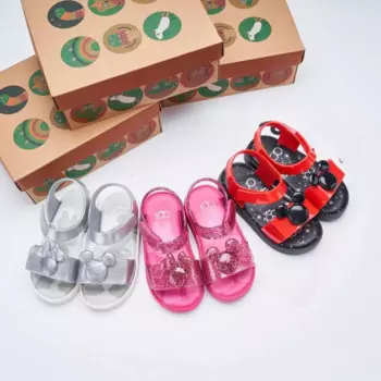 Сандалии-желе Mini Melissa детские, мягкая нескользящая подошва, пляжная обувь, плоская подошва, Мультяшные летние сандалии для мальчиков и девочек