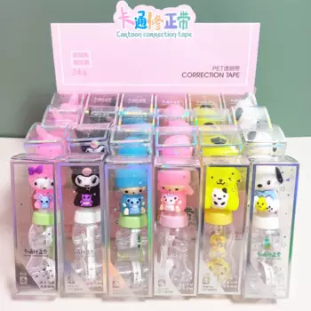 Sanrio 24 шт. корректирующий пояс Kawaii Cinnamoroll Kuromi корректирующий пояс для бутылок студенты учатся канцелярские товары подарок оптовая продажа