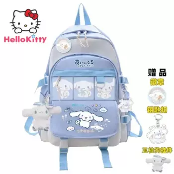 Sanrio аниме кавайная Студенческая фотоигрушка Коричный рюкзак для детей школьный портфель для девочек и мальчиков черный синий большой подарок для компьютера