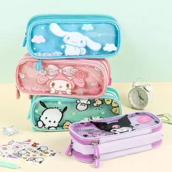 Sanrio Оригинальный детский карандаш большой емкости, фотографический карандаш для учеников, милый мультяшный карандаш, трехслойный карандаш высокого качества