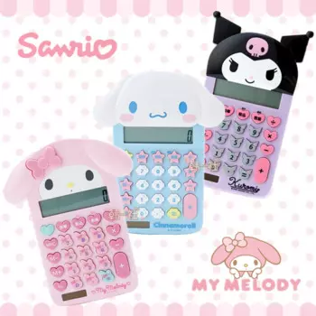 Sanrio Солнечный компьютер Hellokittys Kuromi Mymelody Cinnamoroll калькулятор для офиса студентов мультфильм Kawaii аниме плюшевые игрушки