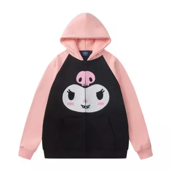 Sanrio женская осенне-зимняя милая дизайнерская толстовка с капюшоном в корейском стиле Y2k милое пальто на молнии для девочек новая свободная повседневная куртка