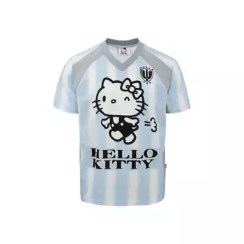 Sanrios Hellokitty официальная совместно Фирменная вышитая с коротким рукавом мультяшная печать летняя Мужская Американская футболка с коротким рукавом для пары