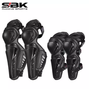 SBK-PSPJ12 черные мотоциклетные наколенники и налокотники, комплект из 4 предметов, ветрозащитная теплая защита от падения для верховой езды