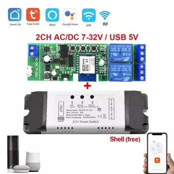 Scimagic-RC релейный модуль Tuya 2 канала Wi-Fi