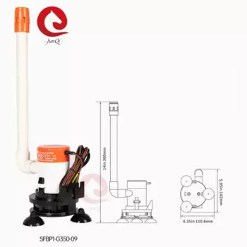 SEAFLO портативный Livewell аэрационный насос System Kit - 12V, 350GPH Макс Расход 5,83 галлонов в минуту