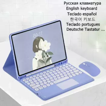 Сенсорная клавиатура для Samsung Galaxy Tab S6 Lite 10,4, чехол для клавиатуры Galaxy Tab A7, испанская и Русская раскладка клавиатуры