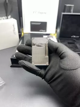 Серебряная зажигалка для чемодана, роскошная газовая бутановая многоразовая мягкая зажигалка с ярким звуком, мужские подарки, сигарета Dupont Ligne 2