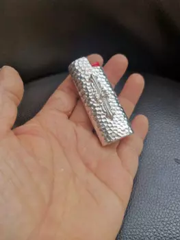 Серебряная Зажигалка ручной работы S925, зеркальная Обложка, держатель для зажигалок Bic, размер j3, J5, многофункциональный инструмент для повседневного использования, зажигалки, зеркальный рукав