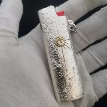 Серебряная Зажигалка ручной работы S925, зеркальная Обложка, держатель для зажигалок Bic, размер j3, J5, многофункциональный инструмент для повседневного использования, зажигалки, зеркальный рукав