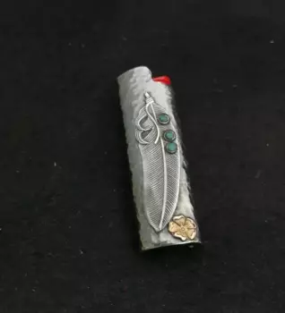 Серебряная Зажигалка ручной работы S925, зеркальная Обложка, держатель для зажигалок Bic, размер j3, J5, многофункциональный инструмент для повседневного использования, зажигалки, зеркальный рукав