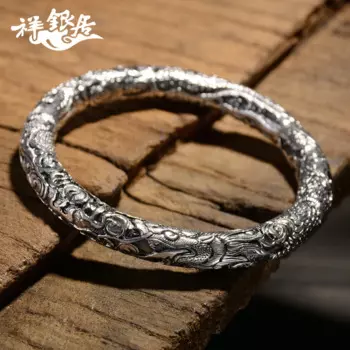 Серебряный винтажный женский браслет из искусственного жемчуга, серебряный браслет из твердого серебра, отправил своему парню