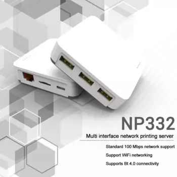 Сервер печати RJ45 с 3 USB-портами для нескольких USB-принтеров, адаптер подходит для систем Windows, IOS и Android