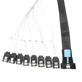 Серверный кабель MCIO 8i 74P к 8xSATA PCIE5.0 MCIO 8i 74Pin Мужской кабель 50 см