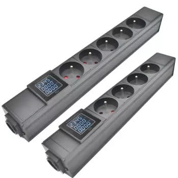 Сетевая полоса STRIDER RUI PDU, NAC3FX-W NAC3MPX Schuko, Франция, розетка, большой экран, штепсельная вилка, цифровой дисплей, амперметр
