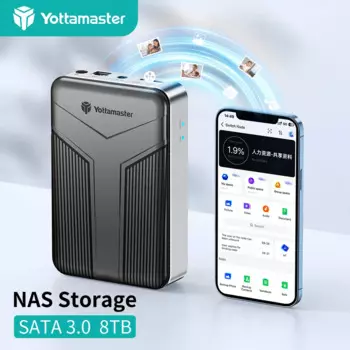 Сетевое хранилище Yottamaster NAS, 8 ТБ, 2,5 дюйма SATA, семейное хранилище частного облака с автоматическим резервным глобальным доступом