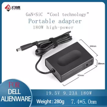 Сетевой адаптер питания GaN 180 Вт 19,5 в 7,4 а 5,0 x мм для Dell m4600 m4700 m4800 alienware 13 r3