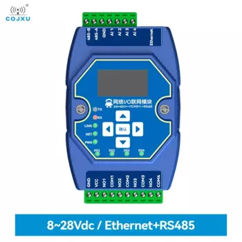 Сетевой модуль Ethernet I/O Modbus 4AI 4DO TCP RTU RJ45 RS485 Cojxu DI Установка на рельсе фильтра ME31-XAAX0440