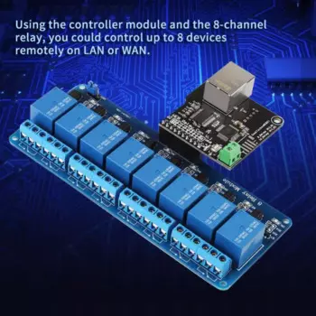 Сетевой веб-сервер, 8-канальный релейный Ethernet-контроллер, пульт дистанционного управления ввода-вывода, 8-канальные релейные каналы, реле, встроенный пульт дистанционного управления, кабан