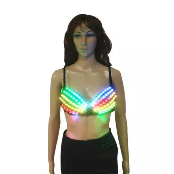 Сексуальное женское белье для дам, цветной бюстгальтер RGB, сценический костюм, певица-танцовщица, исполнитель ночного клуба, представление