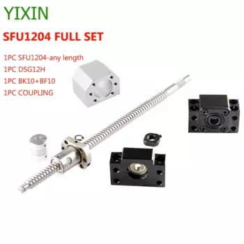 SFU1204 набор рулонных шариковых винтов SFU1204 C5 с концевой обработкой + шариковая гайка + Корпус гайки + BK/BF10 Торцевая Опора + муфта RM1204 шариковый винт