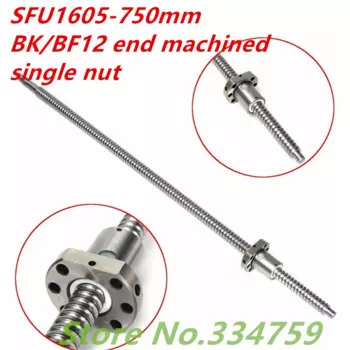 SFU1605 набор шариковых винтов: 1 шт. SFU1605 750 мм шариковый винт + 1 шт. 1605 шариковый винт гайка для ЧПУ деталей BK/BF12