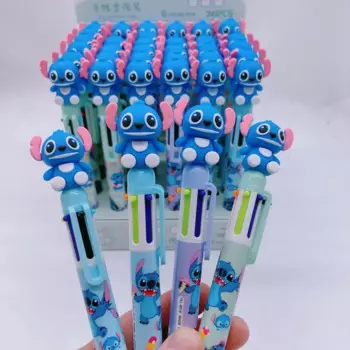 Шариковая ручка Disney, 36 шт., мультяшная ручка Stitch & Lilo, 6 цветов, пресс-маркер 0,5 мм, студенческая ручка с граффити, школьные детские канцелярские принадлежности, подарок