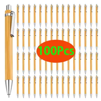 Шариковая ручка из бамбукового дерева, 100 мм, черные чернила
