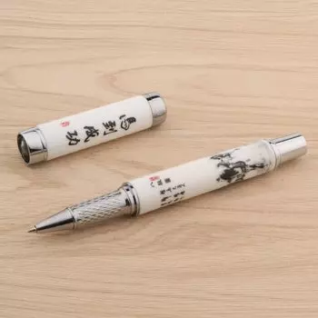 Шариковая ручка Jinhao синяя белая фарфор