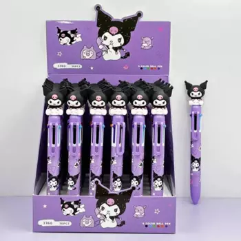 Шариковая ручка Sanrio, 36 шт., 6 цветов, мультяшная ручка Kuromi, 0,7 мм, милые студенческие письменные принадлежности, школьные и офисные принадлежности, шариковая ручка