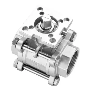 Шаровой кран из нержавеющей стали SS304, 1-1/2 дюйма, с высокой платформой, из трех частей, с внутренней резьбой