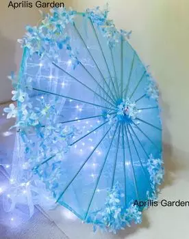 Шелковый зонт Aprilis Garden белый