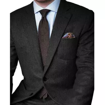 Шерстяные мужские костюмы с узором «елочка» на зиму, комплект из 2 предметов, свадебный смокинг жениха, повседневный мужской комплект, куртка с брюками, мода для курения