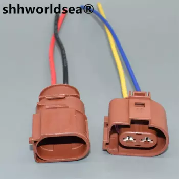 Shhworldsea 2-контактный 6,3-мм герметичный автомобильный водонепроницаемый разъем для вентилятора для VW 3B 0973852 A 3B 0973752 A