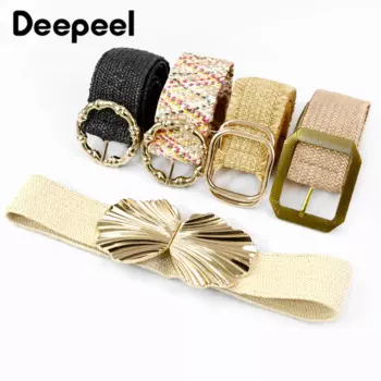 Широкий плетеный пояс Deepeel 5 см, женский эластичный пояс в богемном стиле для летнего пляжного платья, декоративный пояс, аксессуары