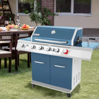 Шкаф для приготовления пищи с 5 горелками GA5403B, пропановый газовый гриль с комплектом гриля для приготовления пищи, горелка Sear, задняя горелка и боковая горелка
