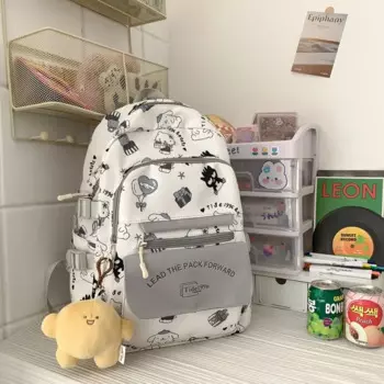 Школьный ранец Purin Dog Sanrio, красивый вместительный рюкзак с принтом пингвина для старшей школы
