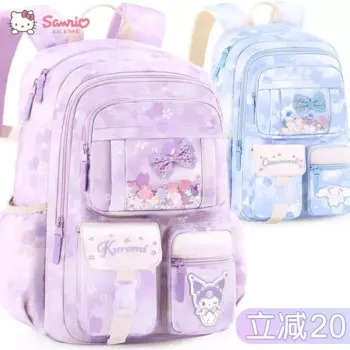 Школьный ранец Sanrio для студентов, вместительный Детский рюкзак с мультяшным рисунком для защиты позвоночника