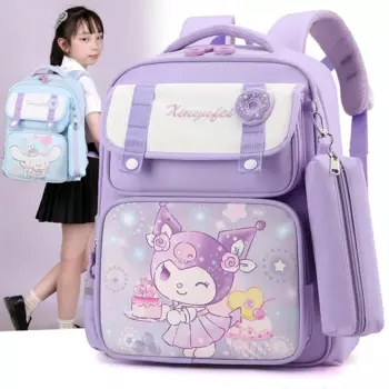 Школьный ранец Sanrio Kulomi Женский, легкий вместительный рюкзак для учеников с рисунком корицы и нефрита, с защитой от брызг